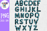 Light Blue Buffalo Plaid Alphabet Set - Sublimation Alphabet